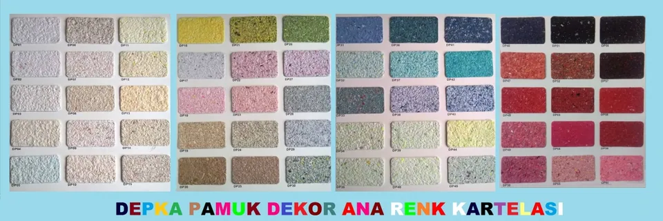 DEPKA pamuk sıva ana renk kartelası şeridi