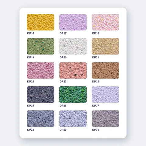 DP16–DP30 pastel tonlar pamuk sıva kartelası