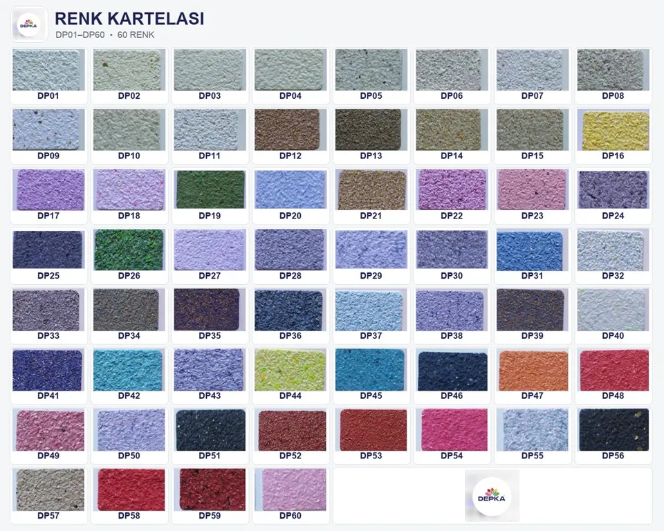 Pamuk sıva renk kartelası