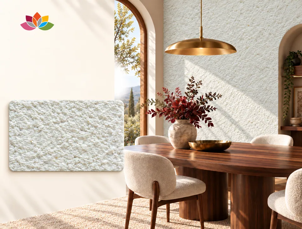 Dining room with DP03 cotton plaster