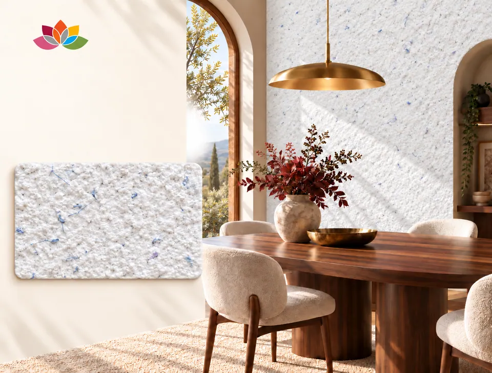 Dining room with DP20 cotton plaster