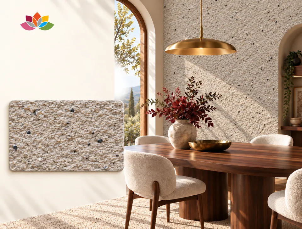 Dining room with DP57 cotton plaster